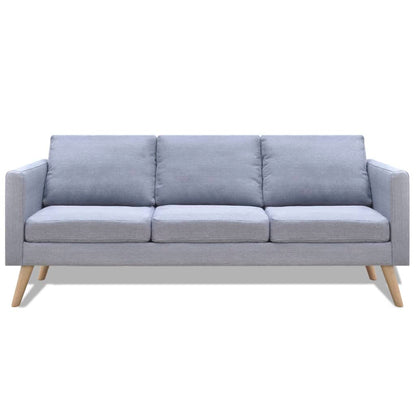 Sofa 3-seater fabric light grey