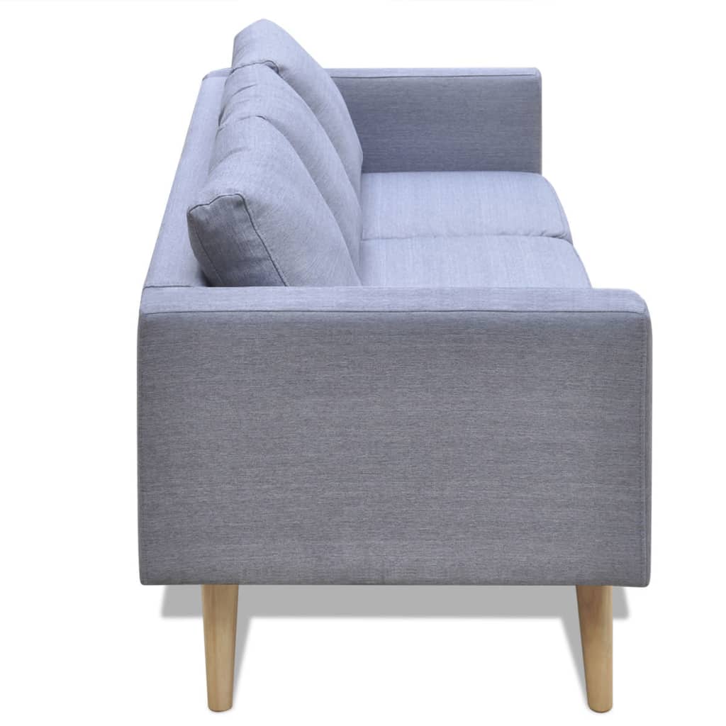 Sofa 3-seater fabric light grey