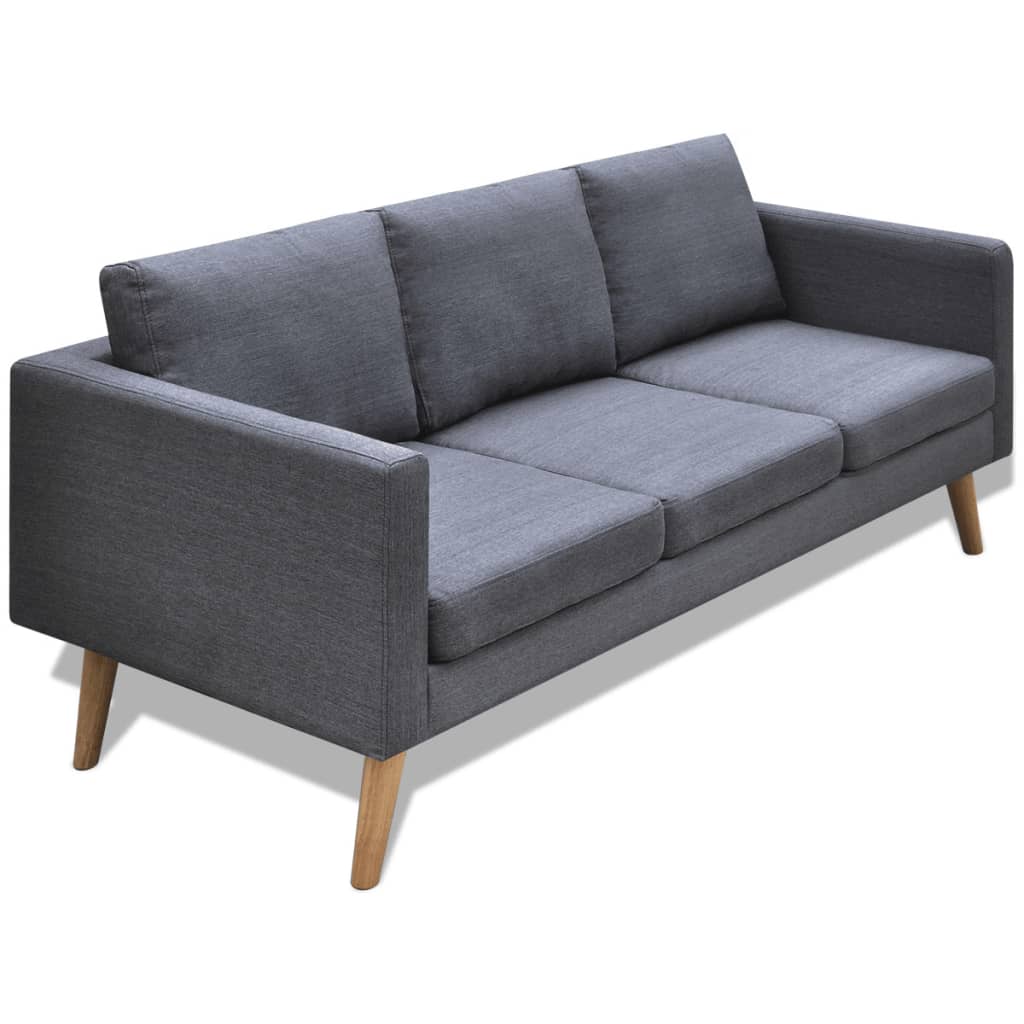 Sofa 3-seater fabric dark grey