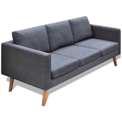 Sofa 3-seater fabric dark grey