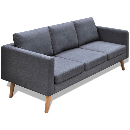 Sofa 3-seater fabric dark grey