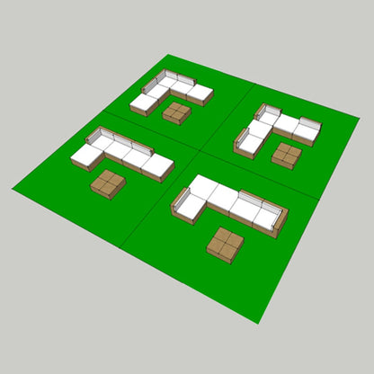 6 kom. Vrtna garnitura za sjedenje s jastucima od poliratana crne boje