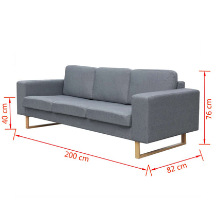 3-seater sofa fabric light grey