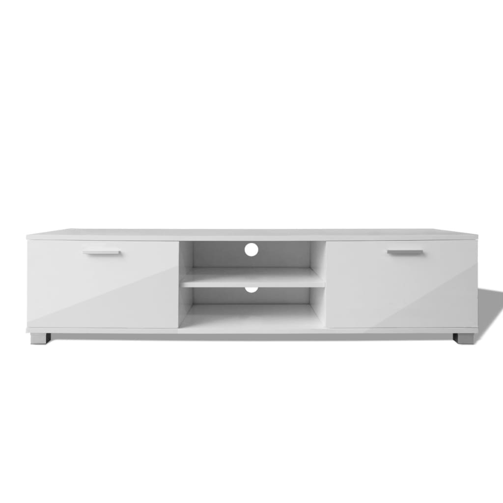 TV cabinet high gloss white 140x40.5x35 cm