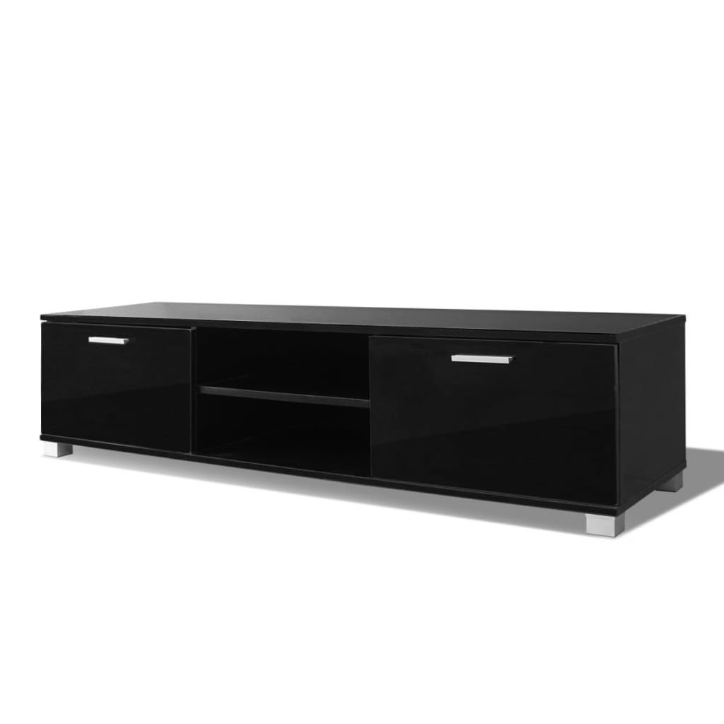 TV cabinet high gloss black 140x40.5x35 cm