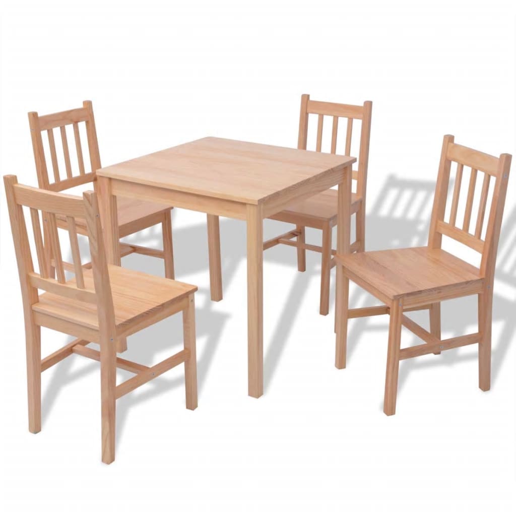 Five-piece pinewood dining table set