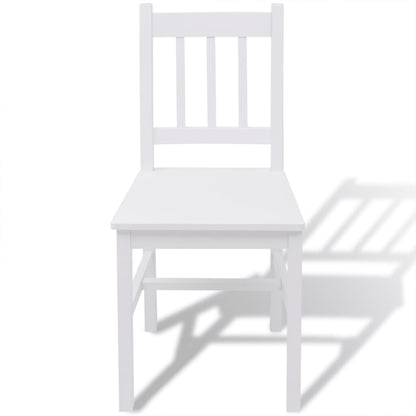 Seven-piece dining table set pinewood white