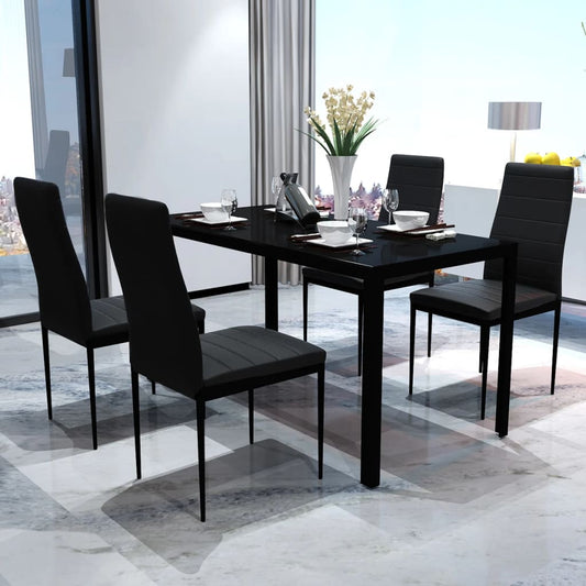 5-piece dining set black