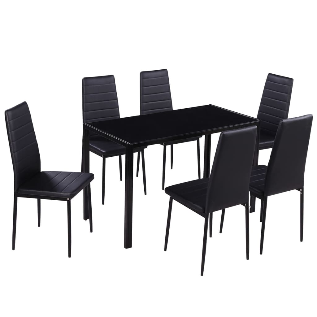 7-piece dining set black