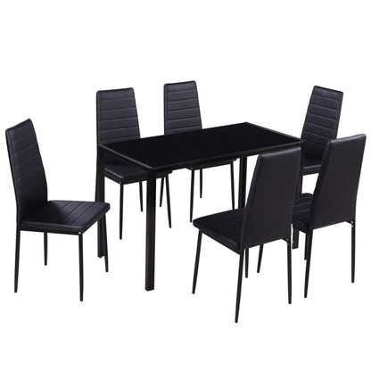 7-piece dining set black