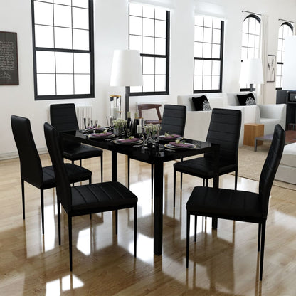 7-piece dining set black