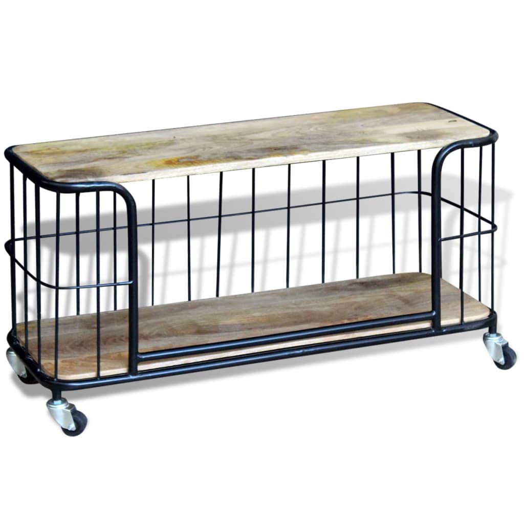 TV cabinet solid mango wood 100x40x45 cm