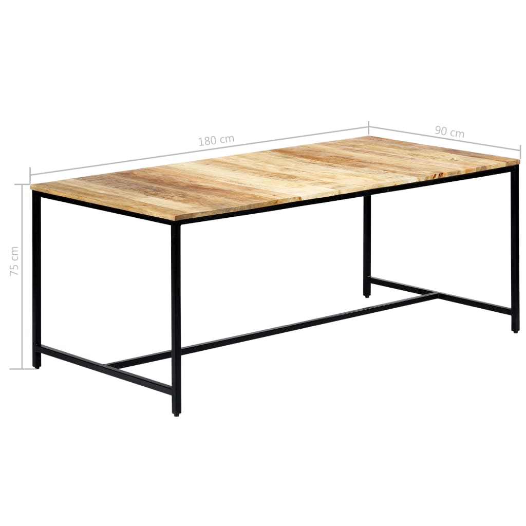 Dining table 180 x 90 x 75 cm Solid rough mango wood