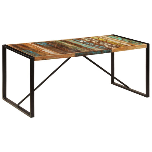 Dining table 180x90x75 cm solid reclaimed wood