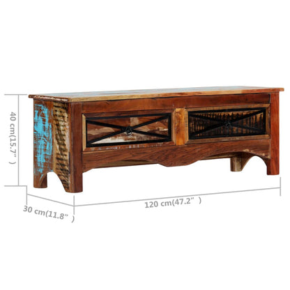 TV cabinet 120x30x40 cm solid reclaimed wood