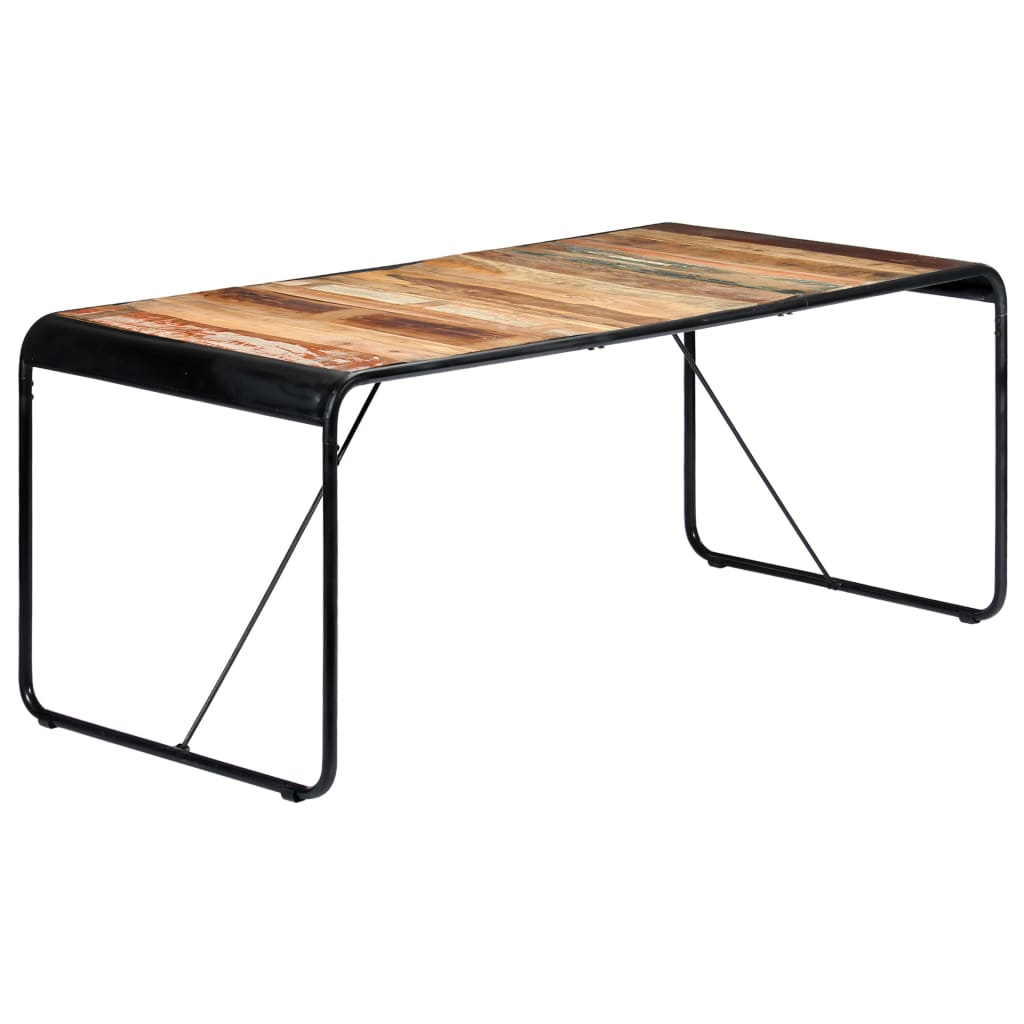 Dining table 180x90x76 cm solid reclaimed wood