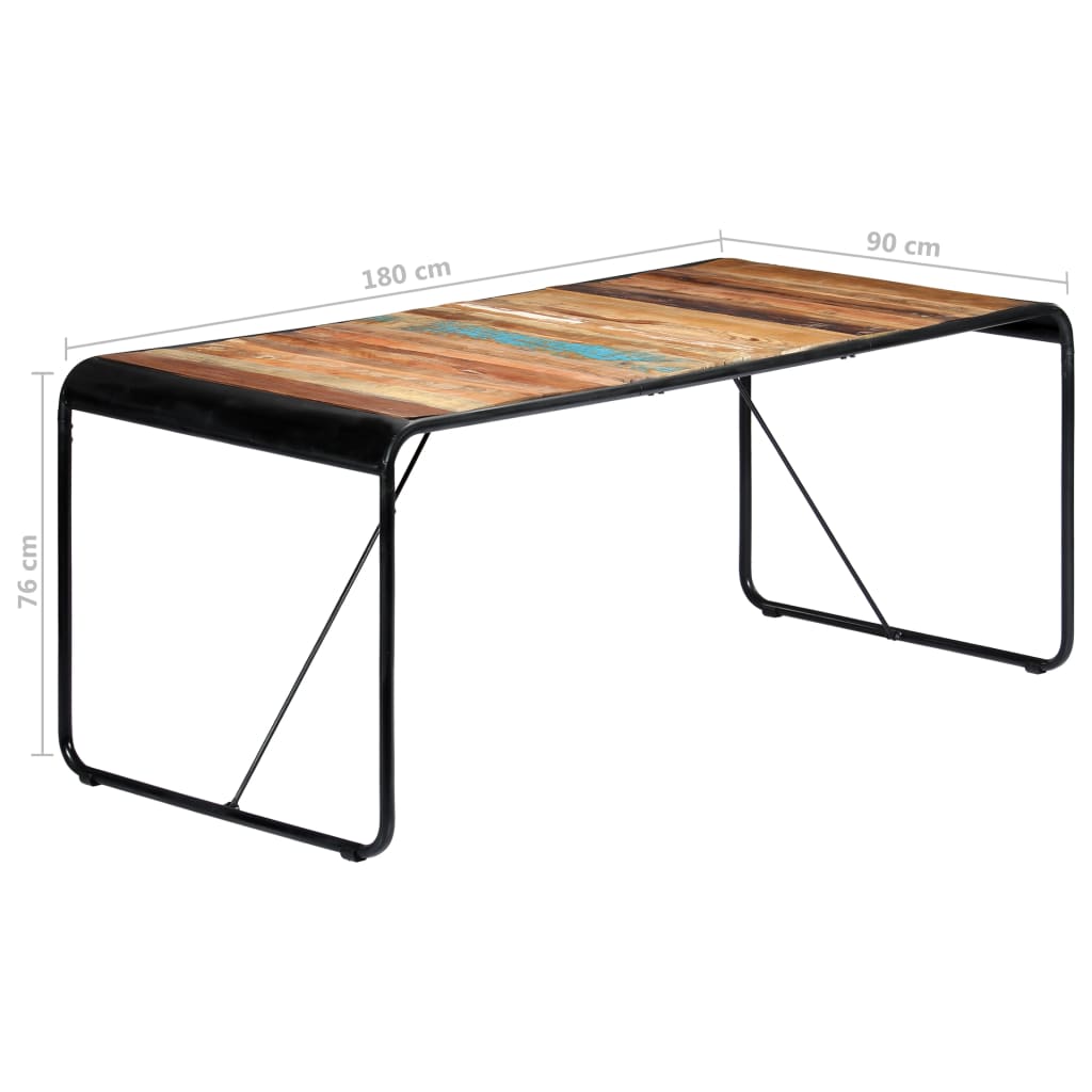Dining table 180x90x76 cm solid reclaimed wood