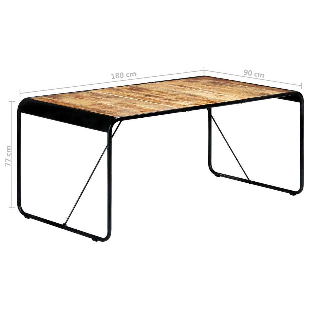 Dining table 180 x 90 x 76 cm Rough solid mango wood