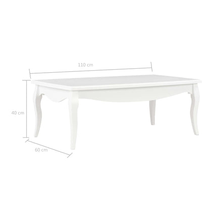 Couchtisch Weiß 110x60x40 cm Kiefer Massivholz