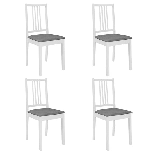 Dining room chairs with upholstery 4 pcs. White solid wood
