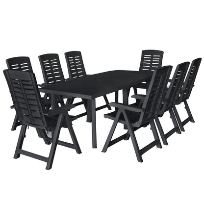 9-piece garden dining set plastic anthracite