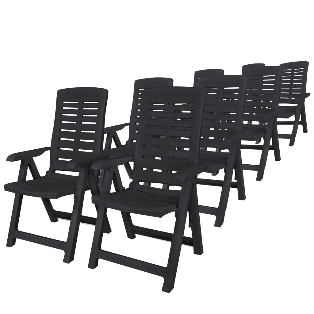 9-piece garden dining set plastic anthracite