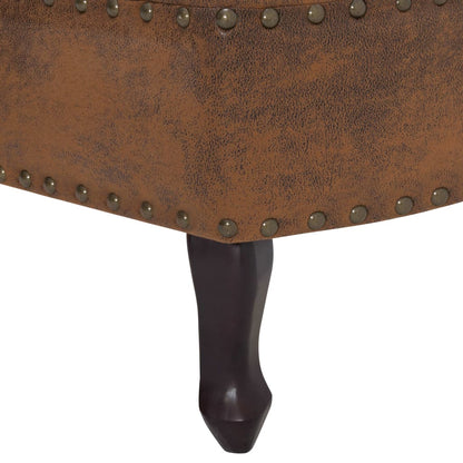 Chaiselongue Braun Wildleder-Optik