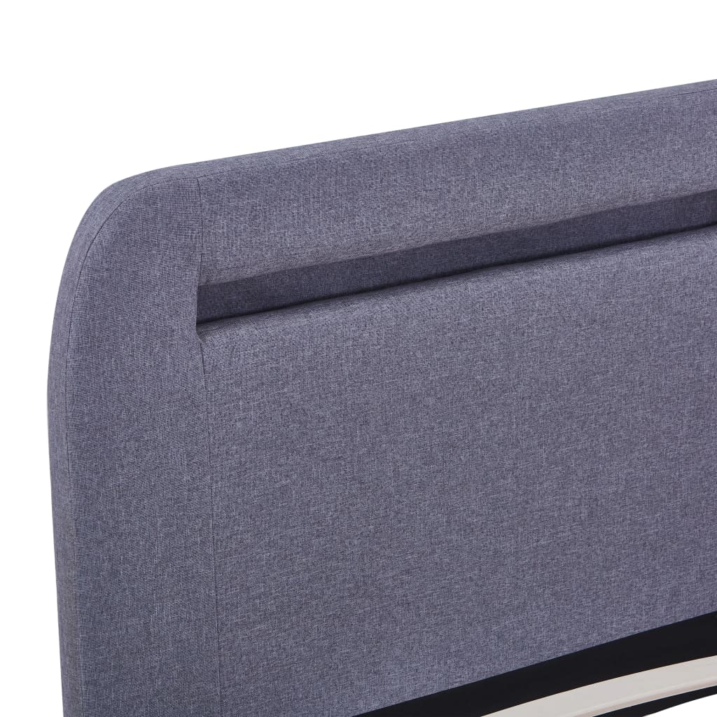 Bettgestell mit LED Hellgrau Stoff 160x200 cm