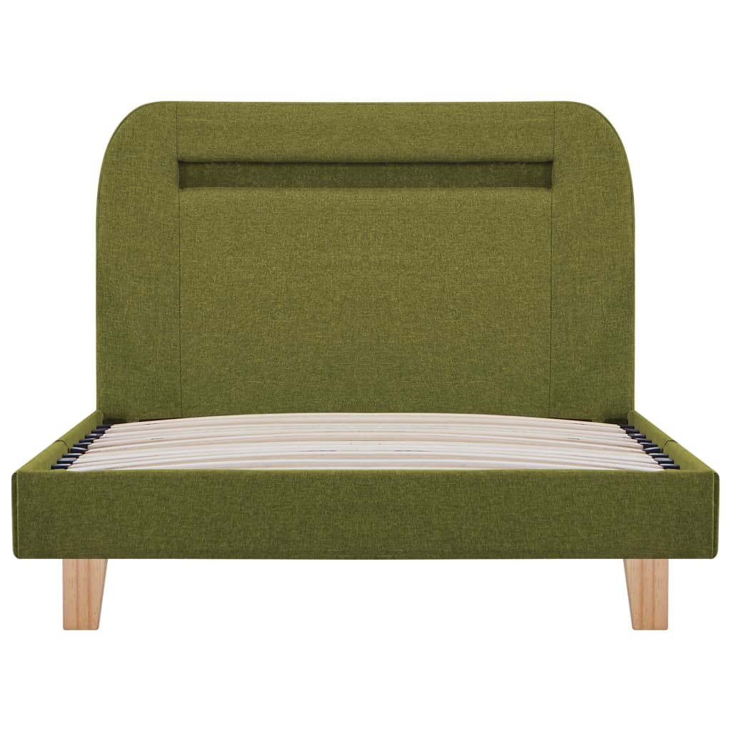Bettgestell mit LED Grün Stoff 90x200 cm