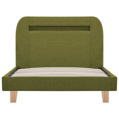Bettgestell mit LED Grün Stoff 90x200 cm