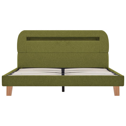 Okvir kreveta s LED zelenom tkaninom 140x200 cm