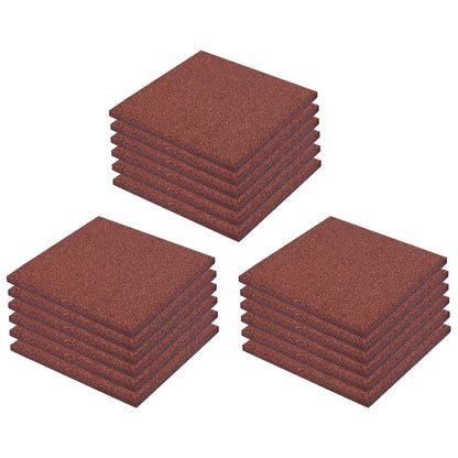 Fall protection tiles 18 pcs. Rubber 50 x 50 x 3 cm Red