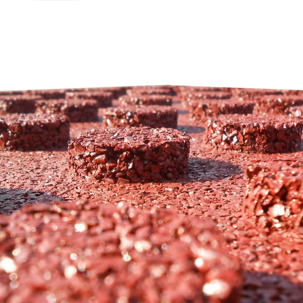 Fall protection tiles 18 pcs. Rubber 50 x 50 x 3 cm Red