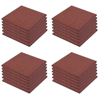 Fall protection tiles 24 pcs. Rubber 50 x 50 x 3 cm Red