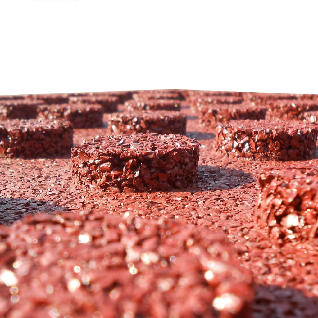 Fall protection tiles 24 pcs. Rubber 50 x 50 x 3 cm Red
