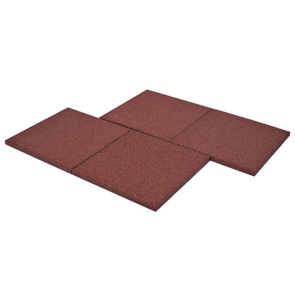 Fall protection tiles 24 pcs. Rubber 50 x 50 x 3 cm Red