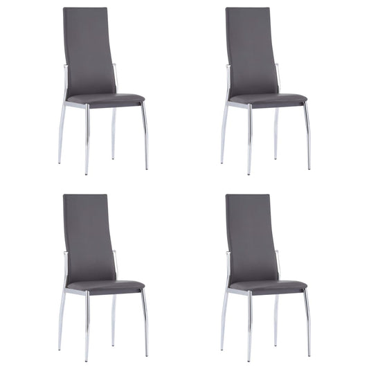 Dining room chairs 4 pcs. Grey faux leather