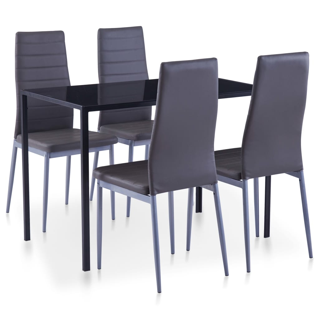 5-piece dining set grey