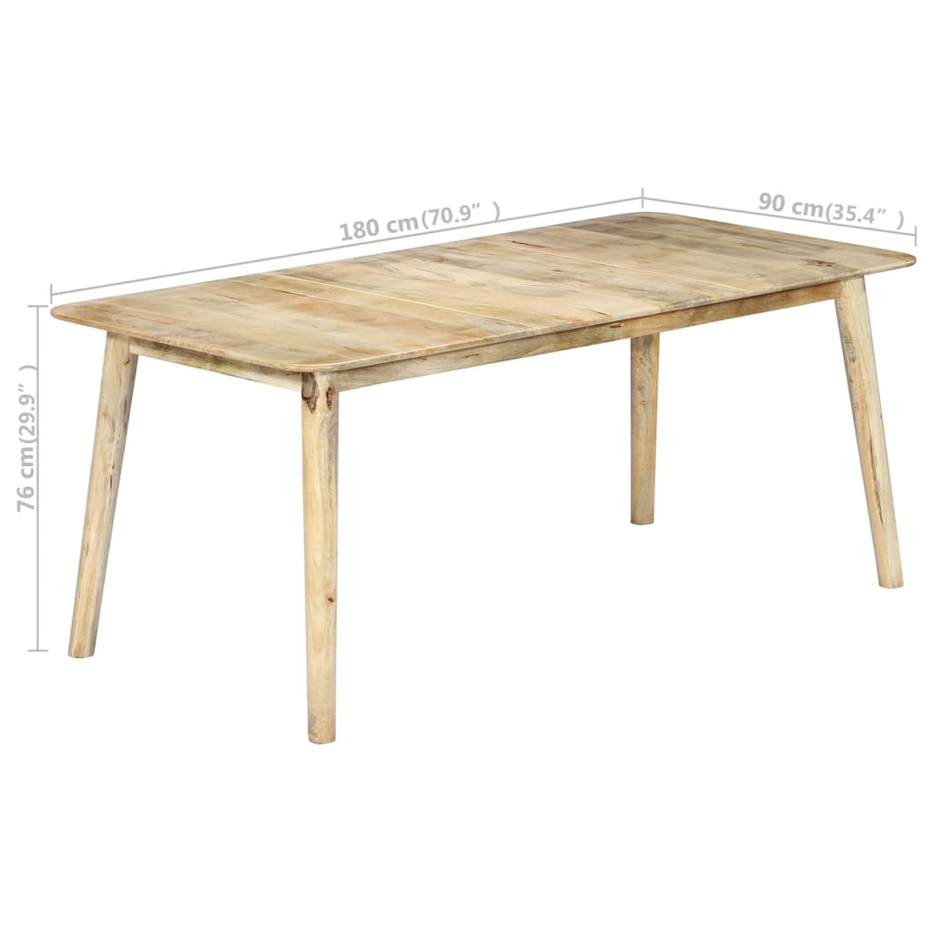 Dining table 180×90×76 cm mango solid wood
