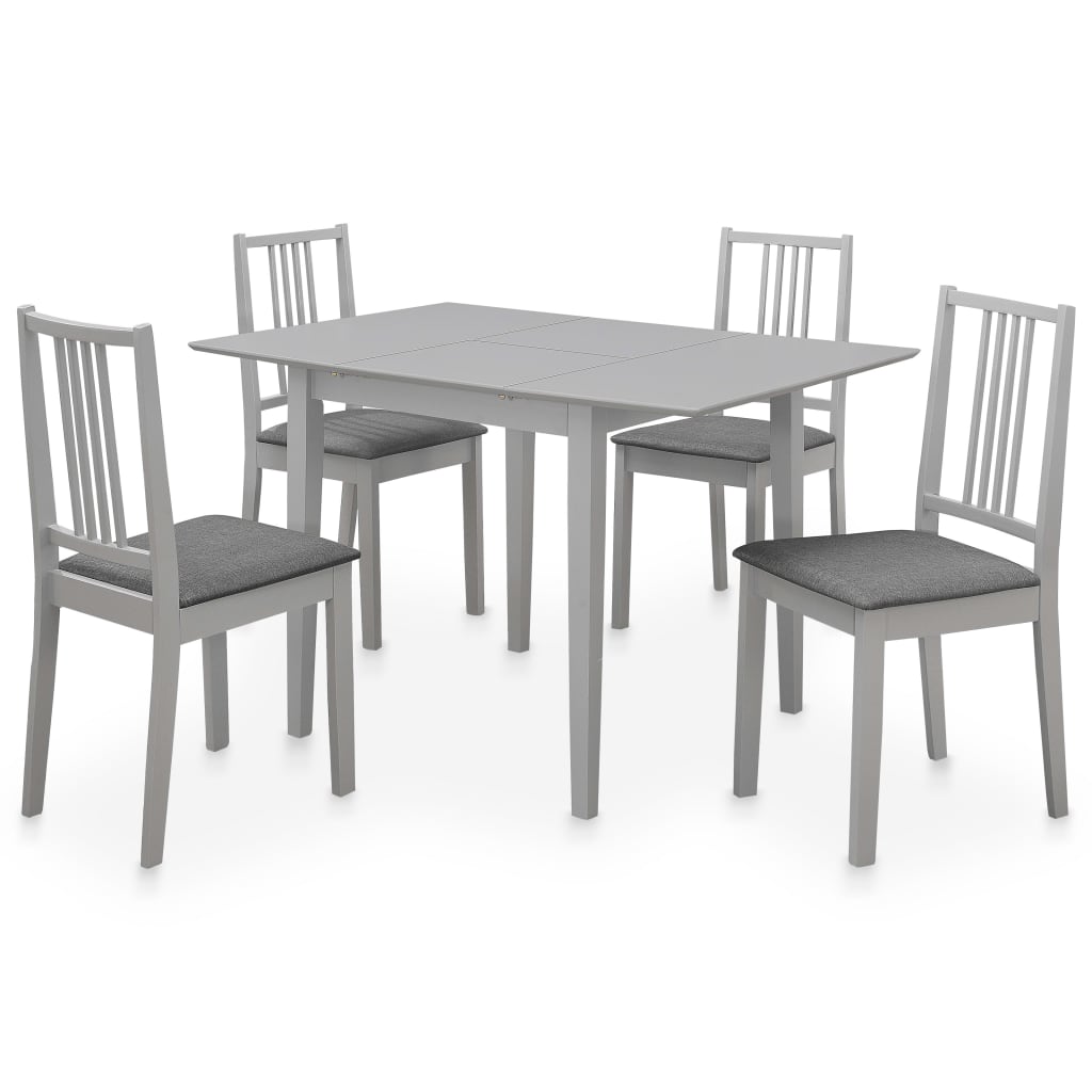 5-piece dining set MDF grey