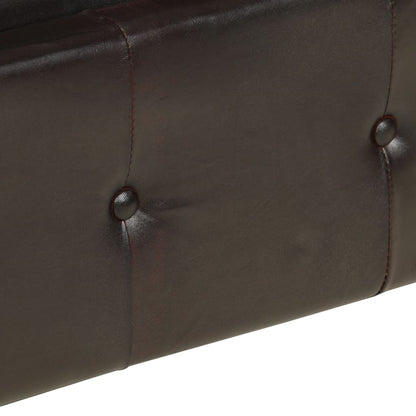 Chesterfield-Sessel Braun Echtleder