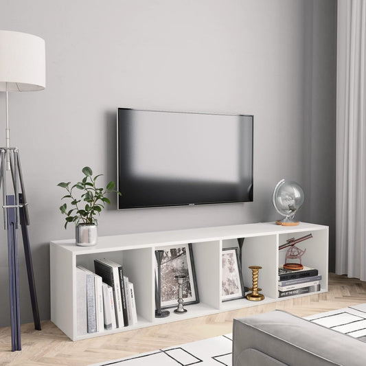 Bookcase/TV cabinet white 143×30×36 cm