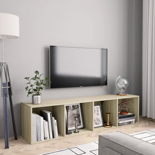 Bookcase/TV cabinet Sonoma oak 143×30×36 cm