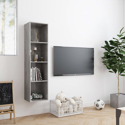 Bookcase/TV cabinet concrete grey 143×30×36 cm