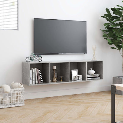 Bookcase/TV cabinet concrete grey 143×30×36 cm