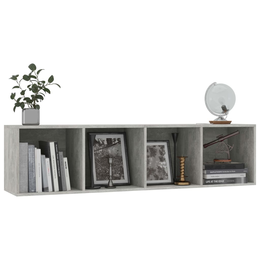 Bookcase/TV cabinet concrete grey 143×30×36 cm