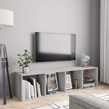 Bookcase/TV cabinet concrete grey 143×30×36 cm