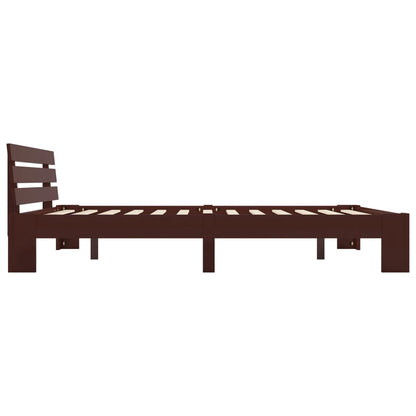 Solid wood bed dark brown pine 180x200 cm