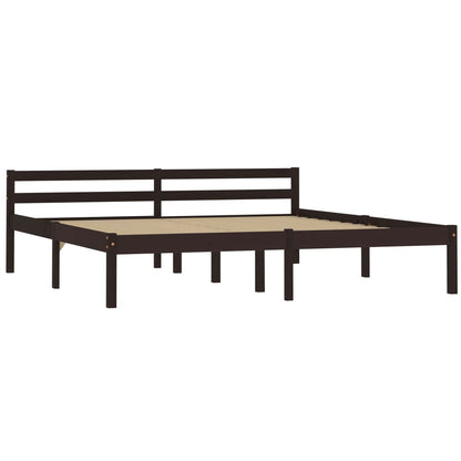 Solid wood bed dark brown pine 160x200 cm