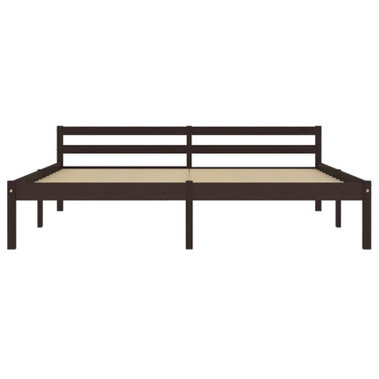 Solid wood bed dark brown pine 160x200 cm